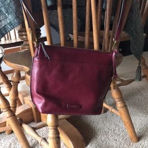 Maroon Fossil Crossbody Bag
